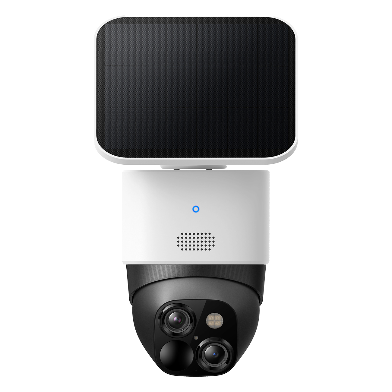Eufy Cam Solo S340 weiß | Überwachungskamera | Solarbetrieb | 360° Überwachung | IP67 | Dual-Kamera | 8x Zoom | Nachtsichtmodus | Bewegungsmelder