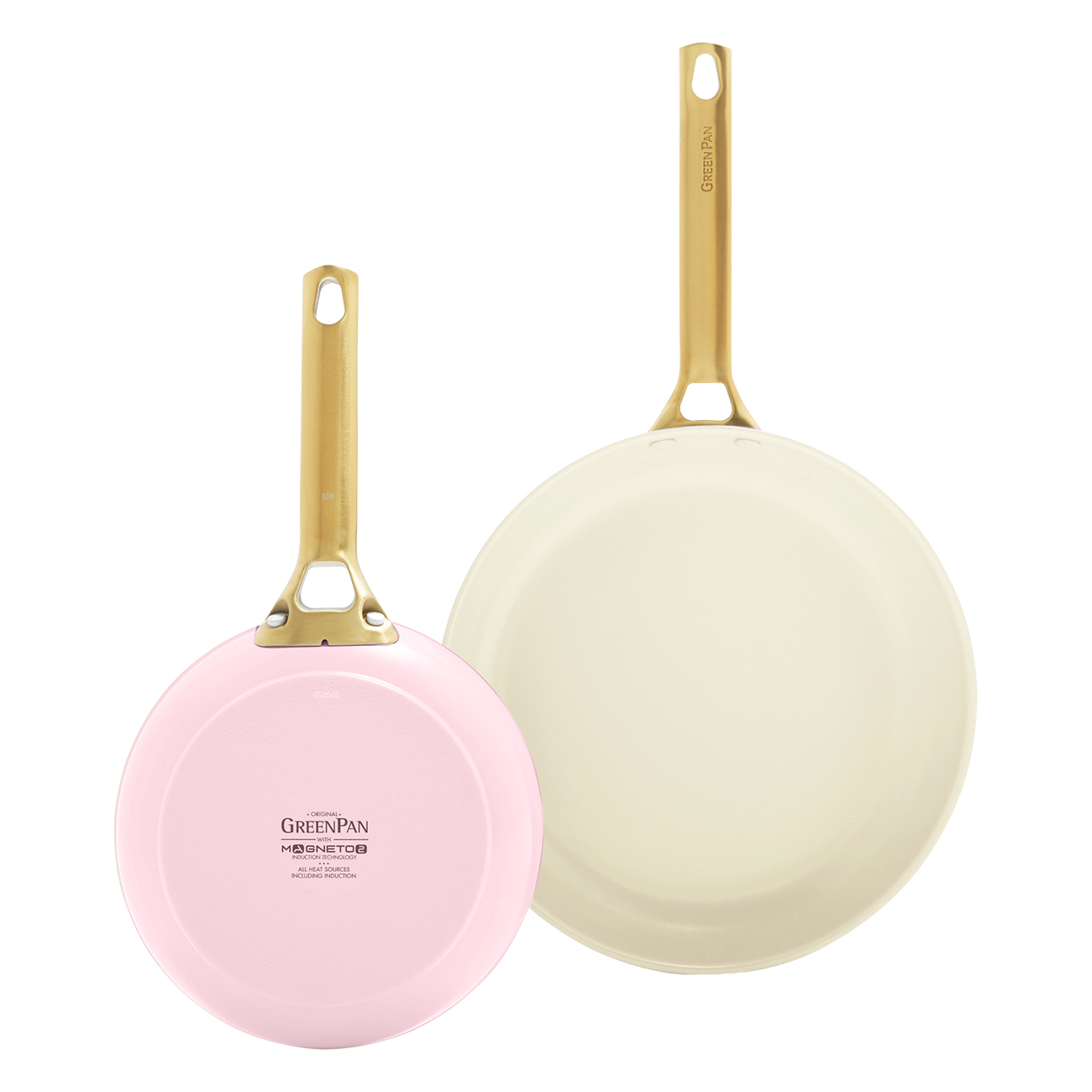 GreenPan Padova Reserve rosa | Pfannen-Set | 20 cm und 26 cm | Ofenfest bis 200°C | Spülmaschinenfest | Keramische Antihaftbeschichtung | für alle