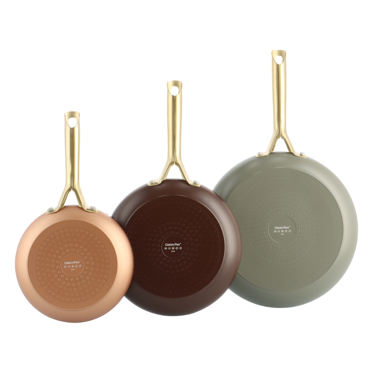 GreenPan Shades | Pfannen-Set | 3-teilig | keramische Antihaftbeschichtung | Ofenbeständig bis 200°C | Spülmaschinengeeignet | für alle Herdarten