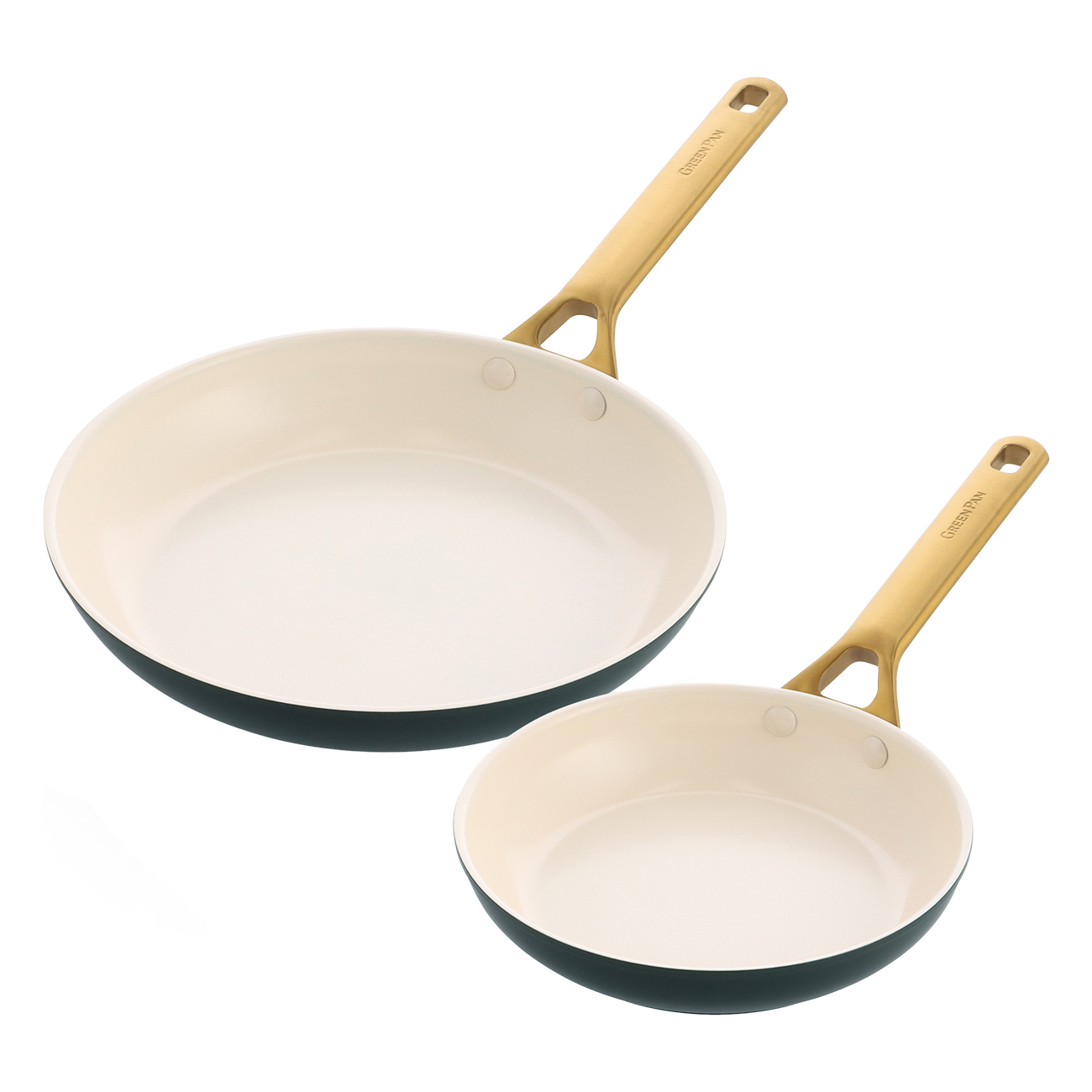 GreenPan Padova Reserve grün | Pfannen-Set | 20 cm und 26 cm | Ofenfest bis 200°C | Spülmaschinenfest | Keramische Antihaftbeschichtung | für alle