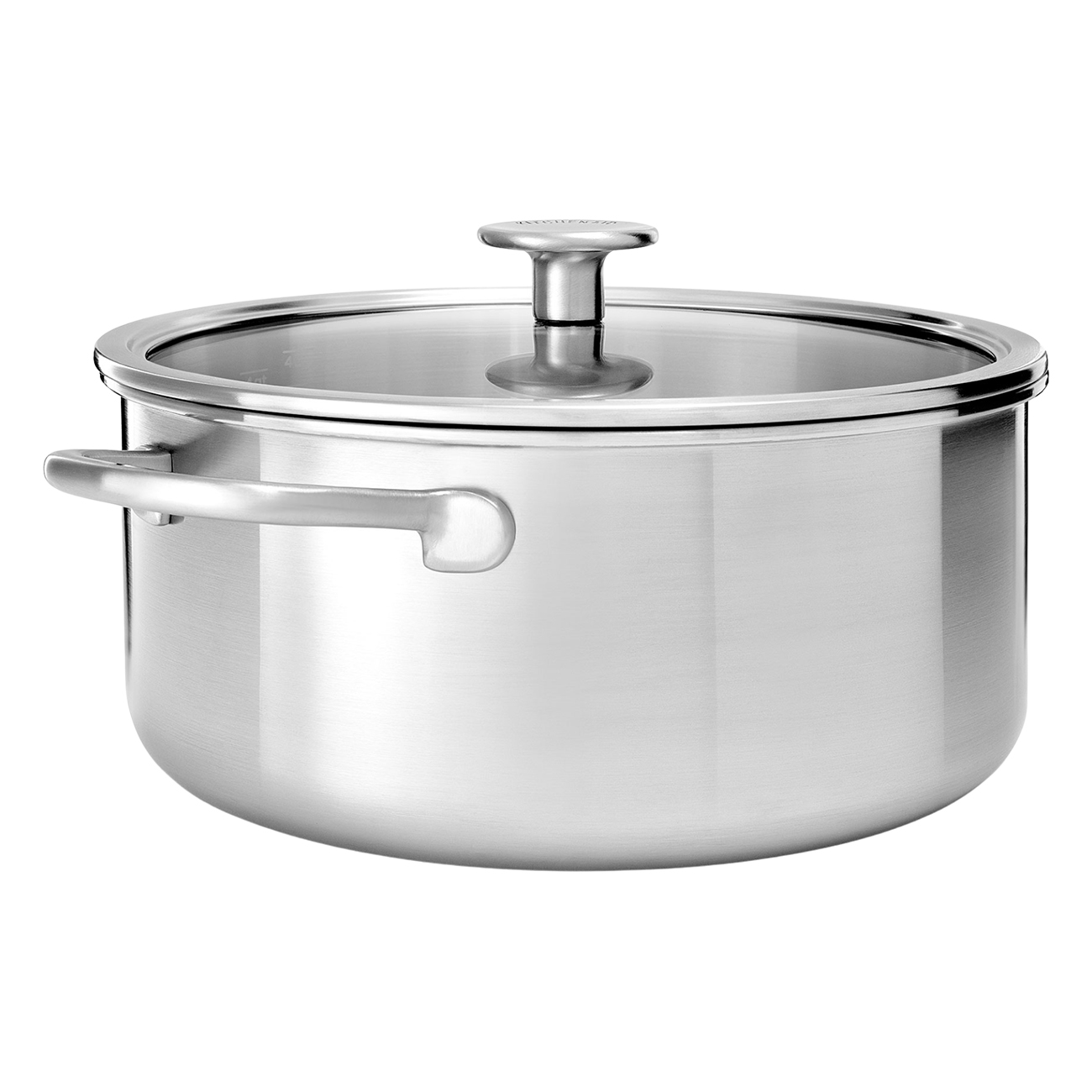 KitchenAid CC003260-001 | Edelstahl |Kasserolle mit Glasdeckel| Spülmaschinengeeignet | Ofenfest bis 200°C | für alle Herdarten geeignet