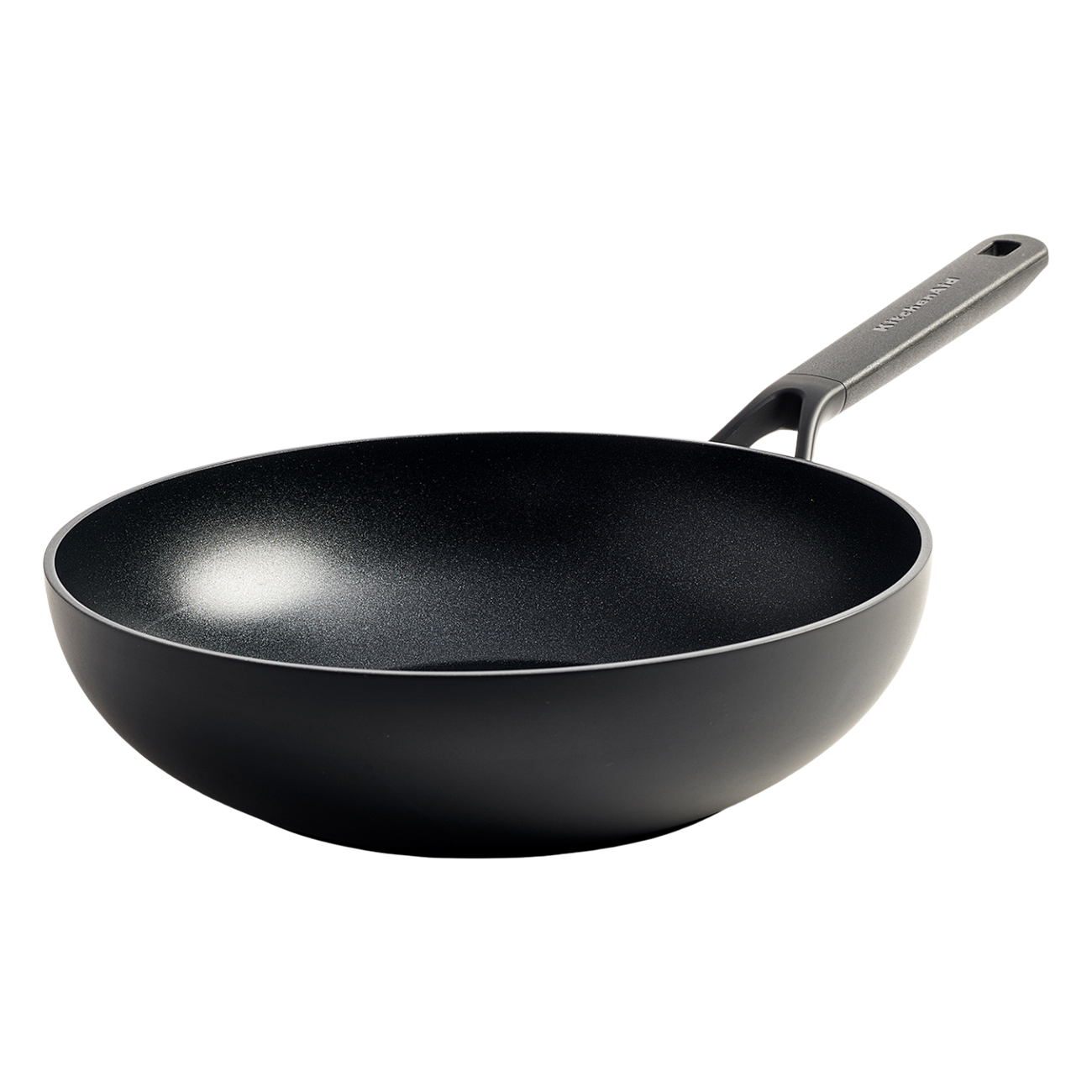 KitchenAid Classic Forged schwarz | Wok | Spülmaschinenfest | für alle Herdarten | Ofenfest bis 160°C | Keramische Antihaftbeschichtung